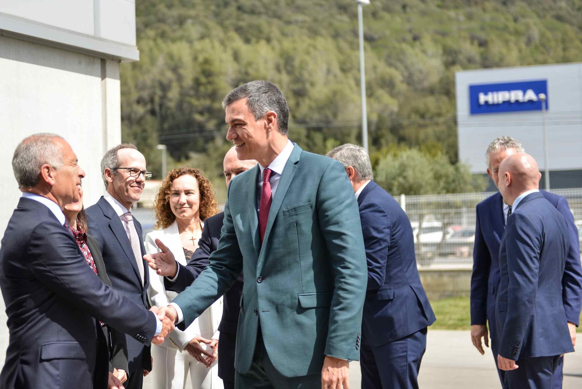 Visita de Pedro Sánchez a les instal·lacions d'Hipra a Amer