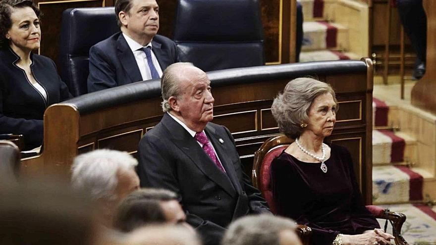 Els reis emèrits Joan Carles i Sofia, al Congrés dels Diputats