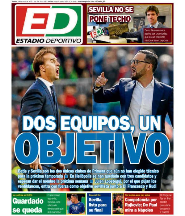 Portada ESTADIO DEPORTIVO viernes 24 de mayo 2019