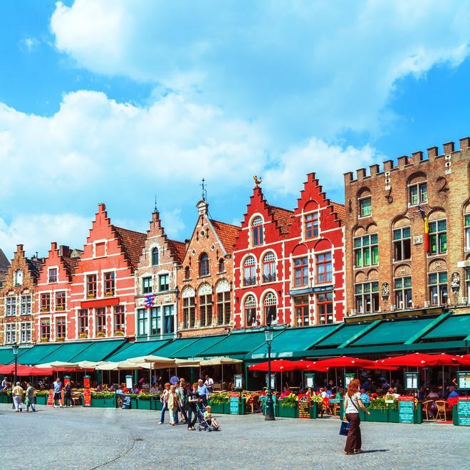 Market Square, Brujas, Bélgica, ciudad medieval