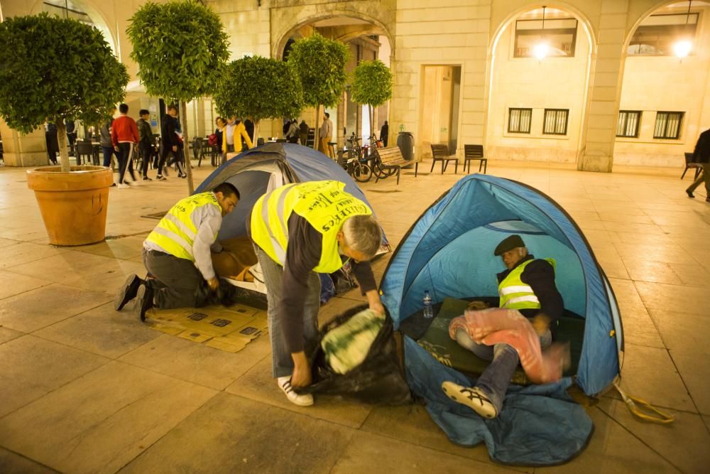 Protesta de personas sin techo