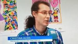 Captura de pantalla de Cristina Alias en un vídeo colgado en la página de Facebook de la asociación que preside en Málaga, Trans Huellas.