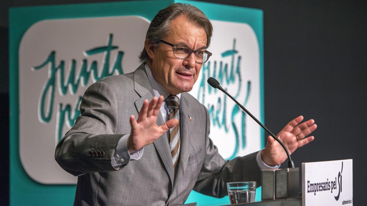 Artur Mas, durante un acto con empresarios.