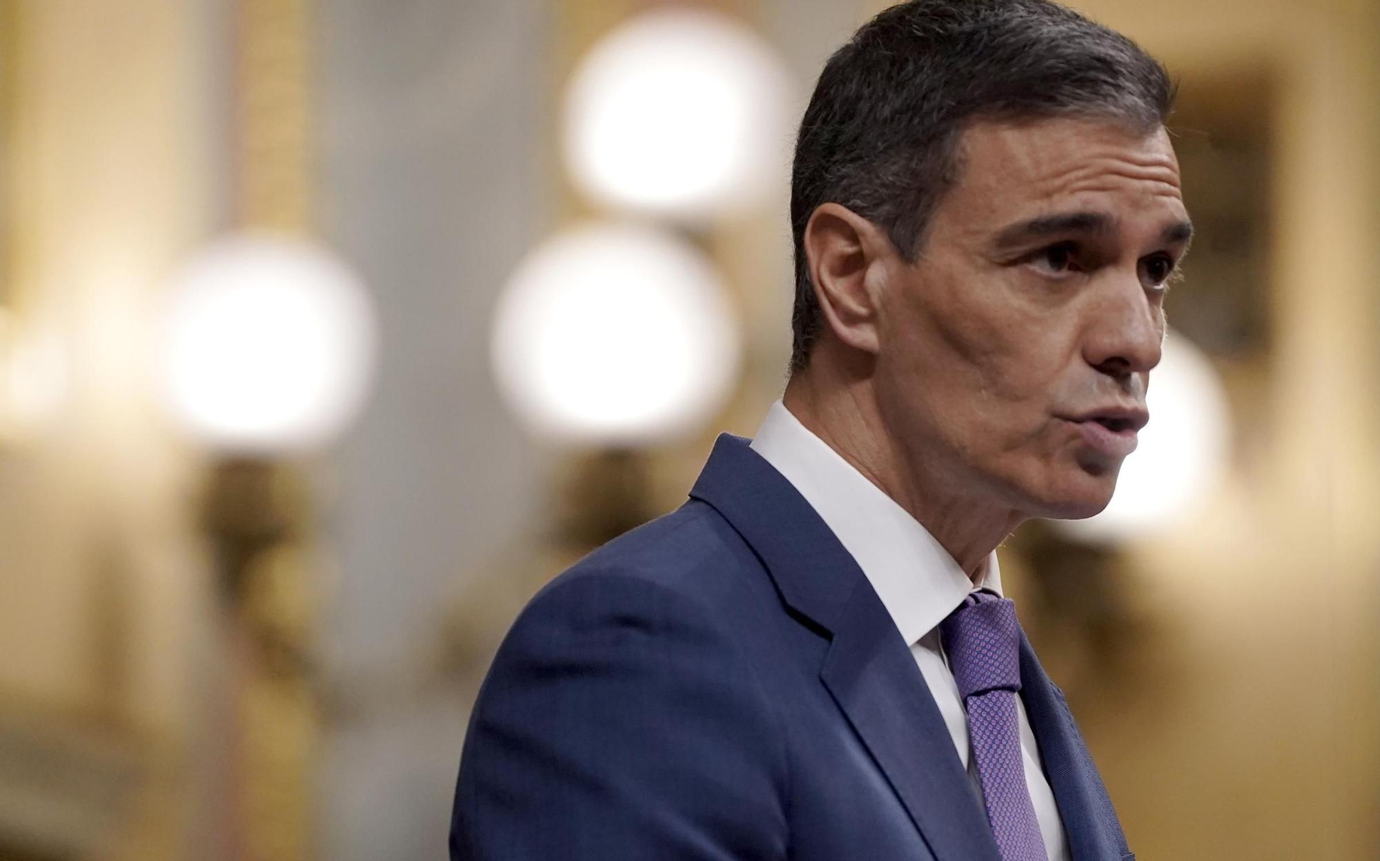 Pedro Sánchez comparece en el Congreso de los Diputados.