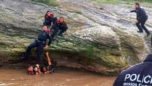 Rescate en el río Cardener, en Manresa