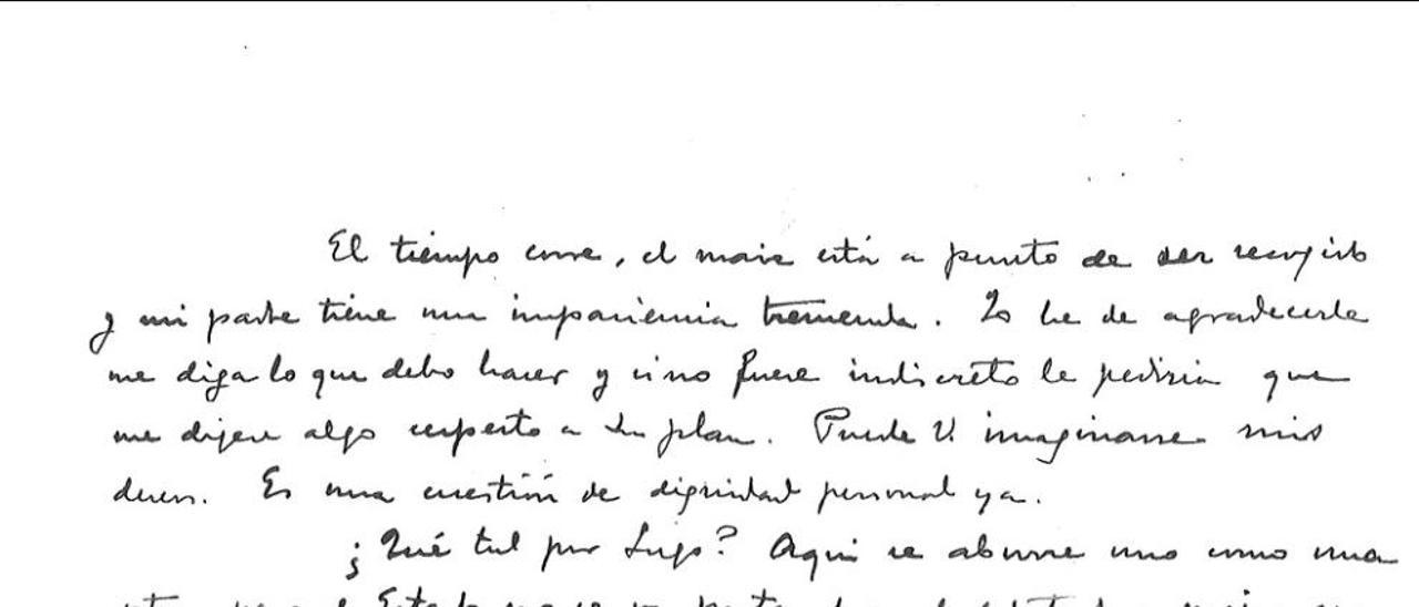 Reproducción de una de las cartas en las que Castelao trata del &quot;asunto del hórreo&quot; y nombra a su &quot;enemigo&quot;, el cacique Viturro.