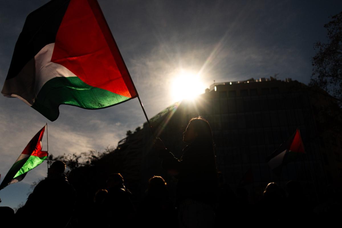 Manifestación contra el Estado de Israel, este sábado en Barcelona.