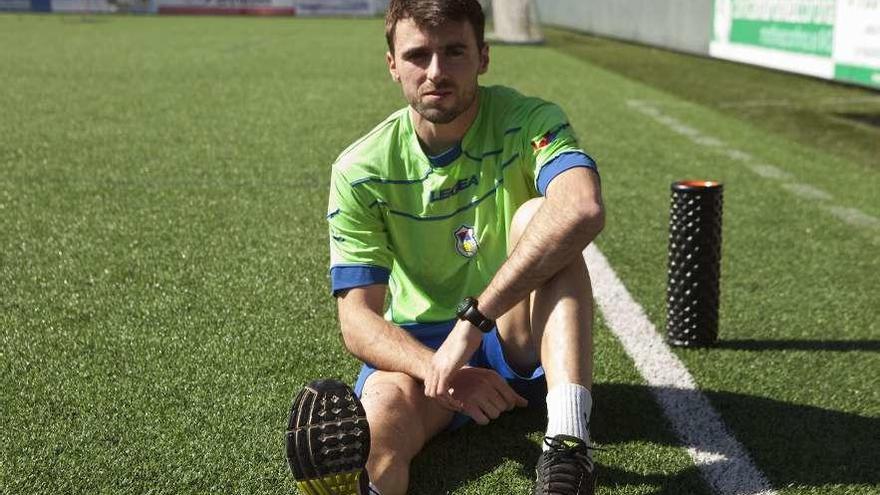 Álvaro Cuello, antes de un entrenamiento en Ganzábal.