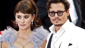 La actriz española Penélope Cruz y el actor estadounidense Johnny Depp en la cuarta entrega de Piratas del Caribe en la 64ª edición del Festival de cine de Cannes, en 2011. 