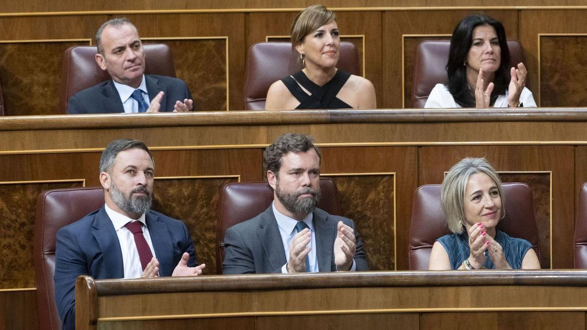 Santiago Abascal e Iván Espinosa de los Monteros, en el Congreso.