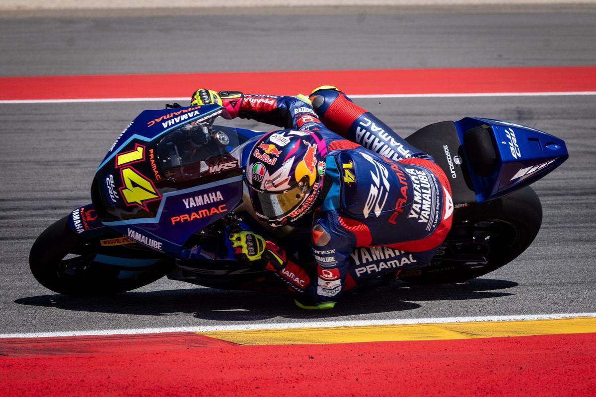 Tony Arbolino, durante un giro en el circuito de Motorland en la carrera de Moto2 Tony Arbolino, durante un giro en el circuito de Motorland en la carrera de Moto2