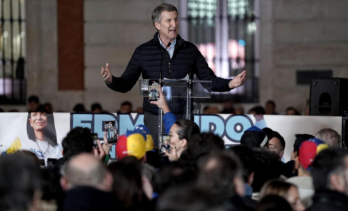 La manifestación convocada en Madrid para apoyar a Edmundo González como presidente electo de Venezuela, en imágenes