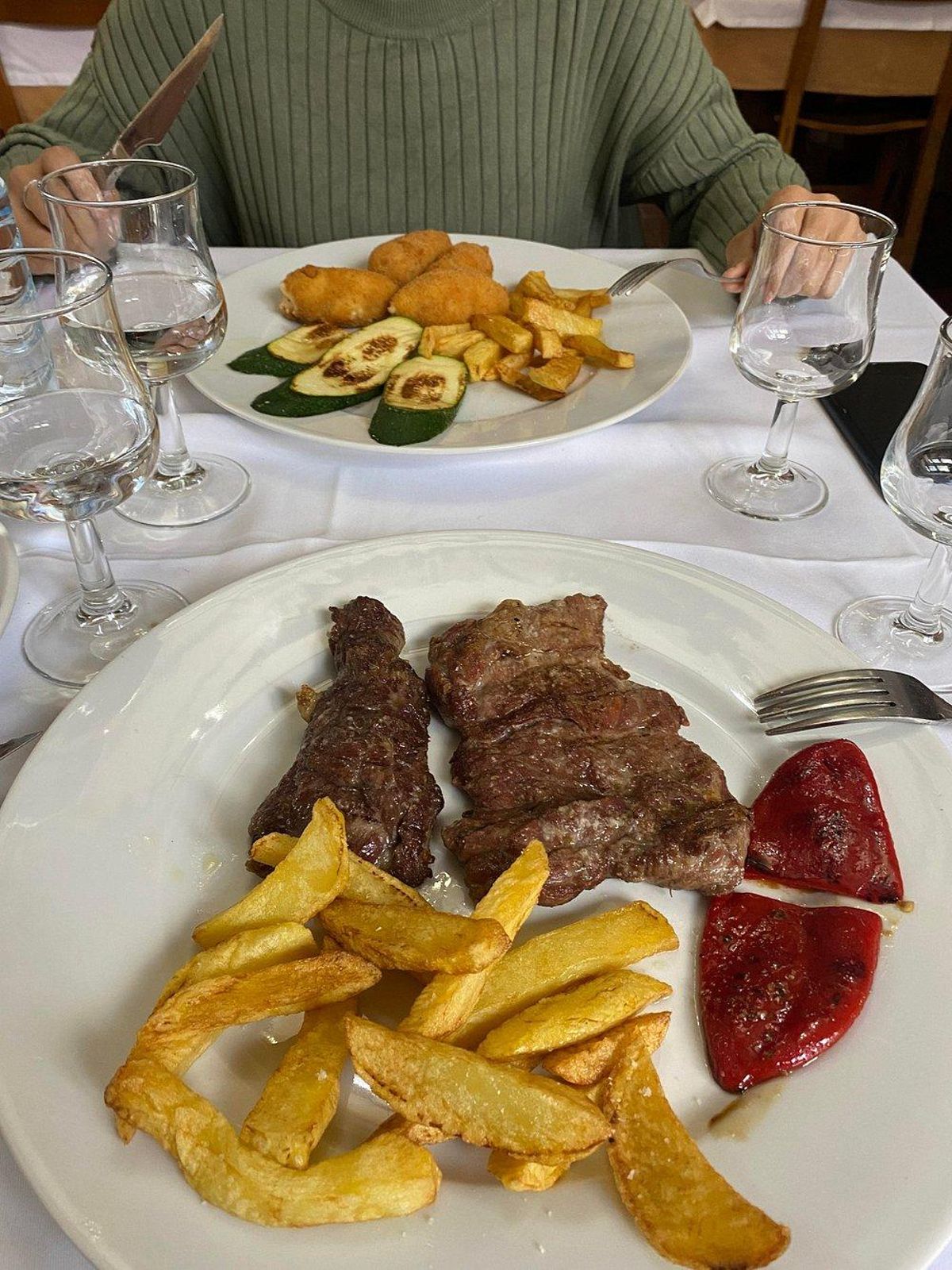 Abanico a la brasa en el restaurante El Labrador