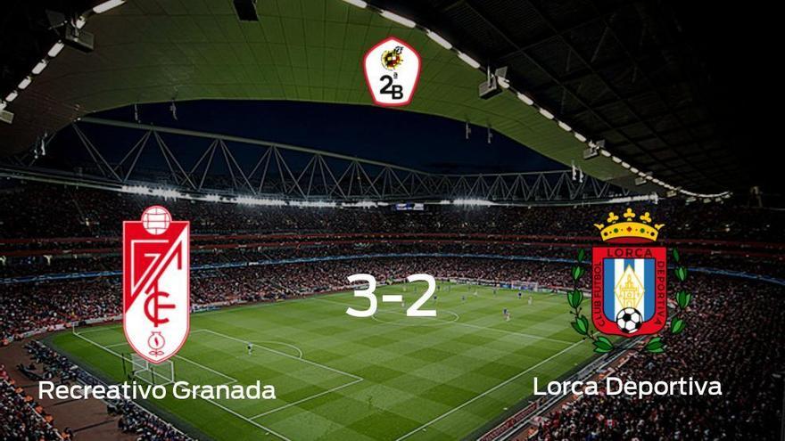 El Recreativo Granada se lleva tres puntos después de ganar 3-2 al Lorca Deportiva