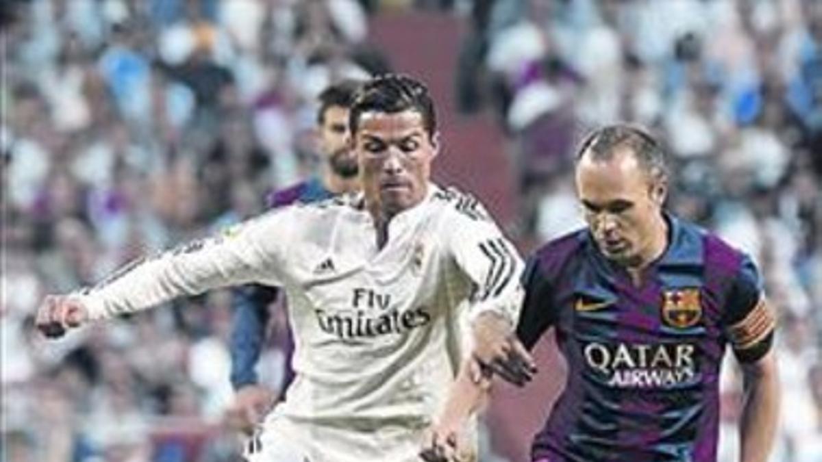 Ronaldo e Iniesta, el sábado en el Bernabéu.