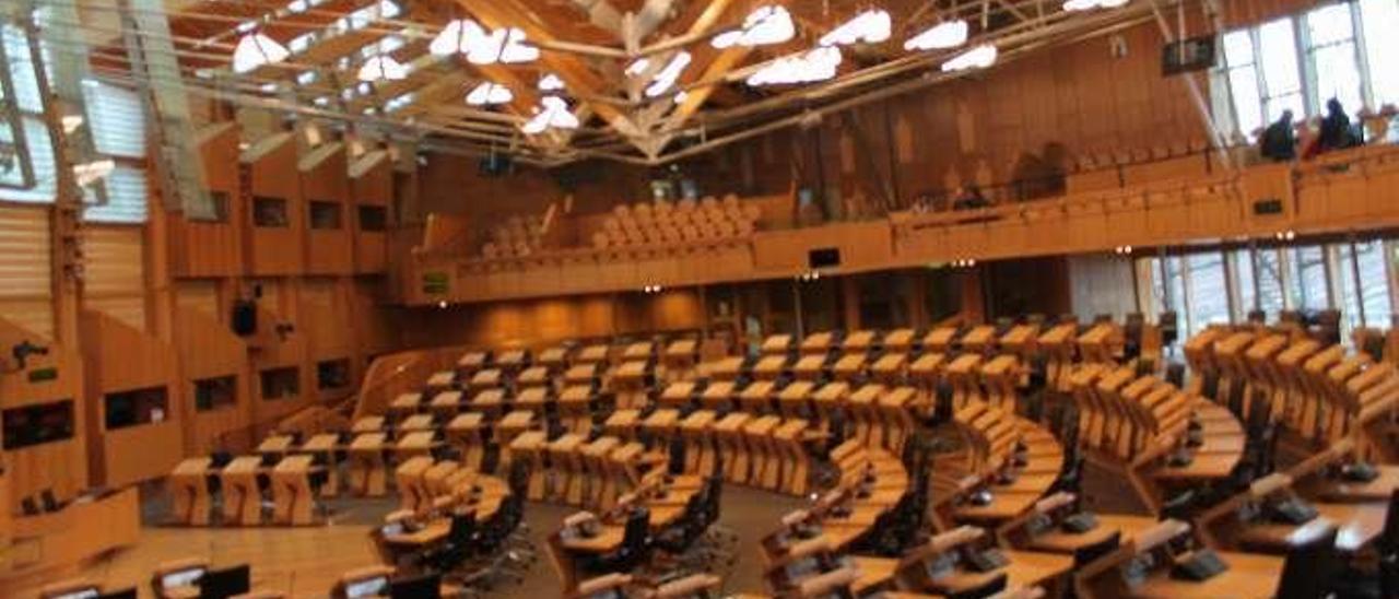 Interior del Parlamento escocés, obra de Enric Miralles.