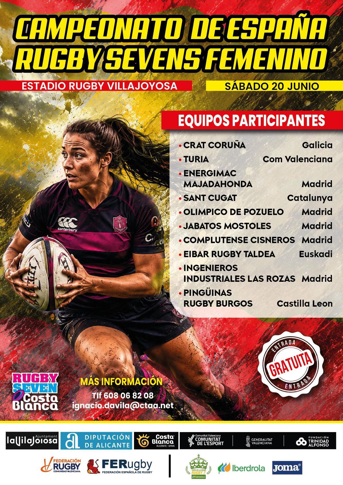 Cartel del Campeonato de España Rugby Seven Femenino.