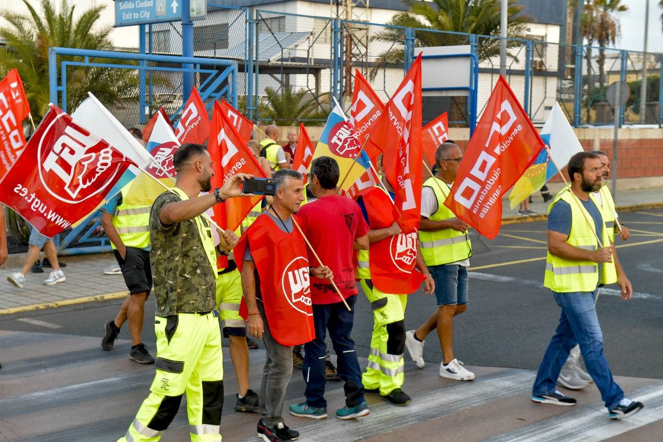 La primera jornada de la huelga de transporte no deja incidencias destacables en Las Palmas