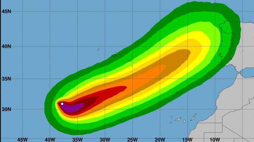 Proyección de la trayectoria. // Aemet