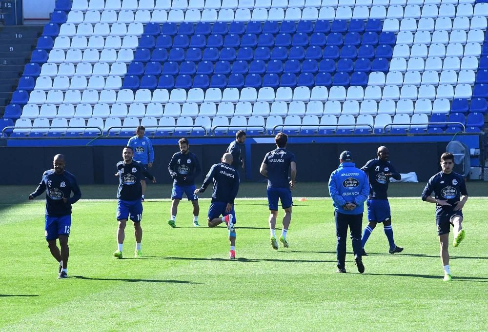 Tino Fernández acude al entrenamiento del Dépor