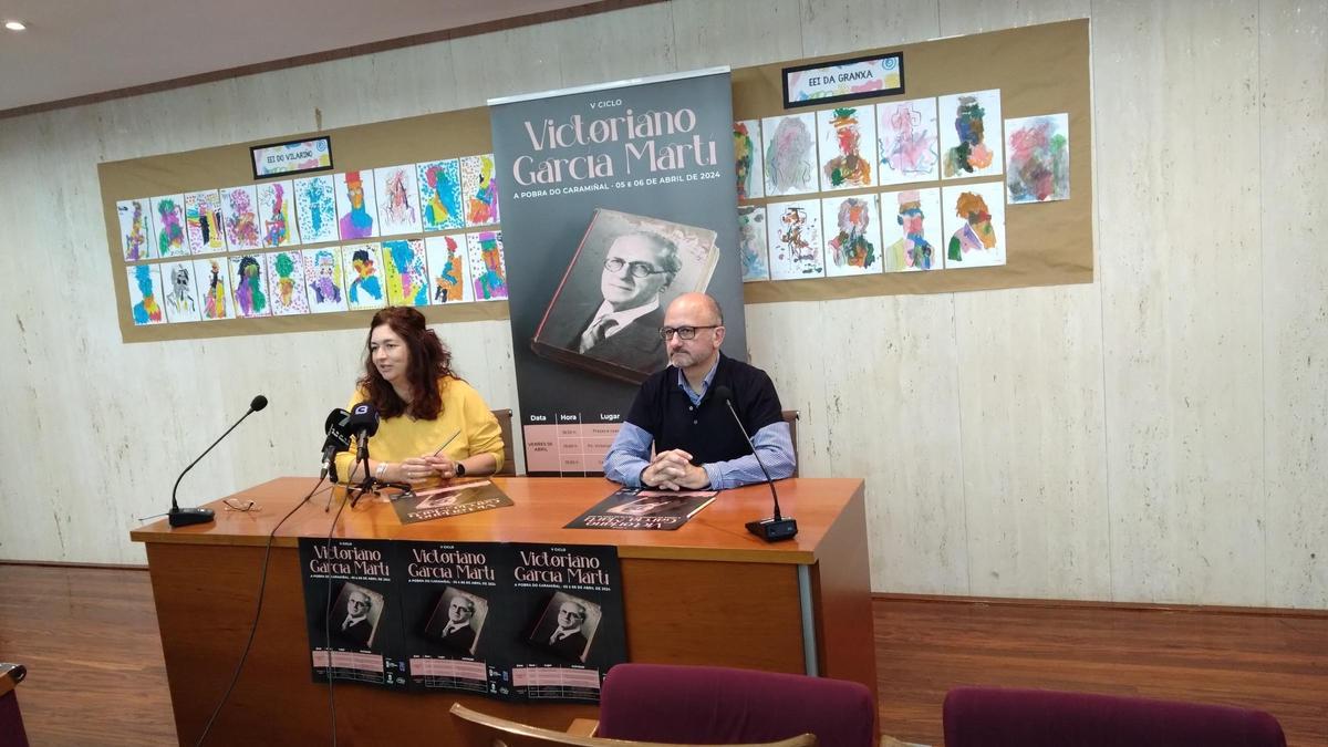 Patricia Lojo e Antonio González Millán na presentación do ciclo dedicado a Victoriano García Martí