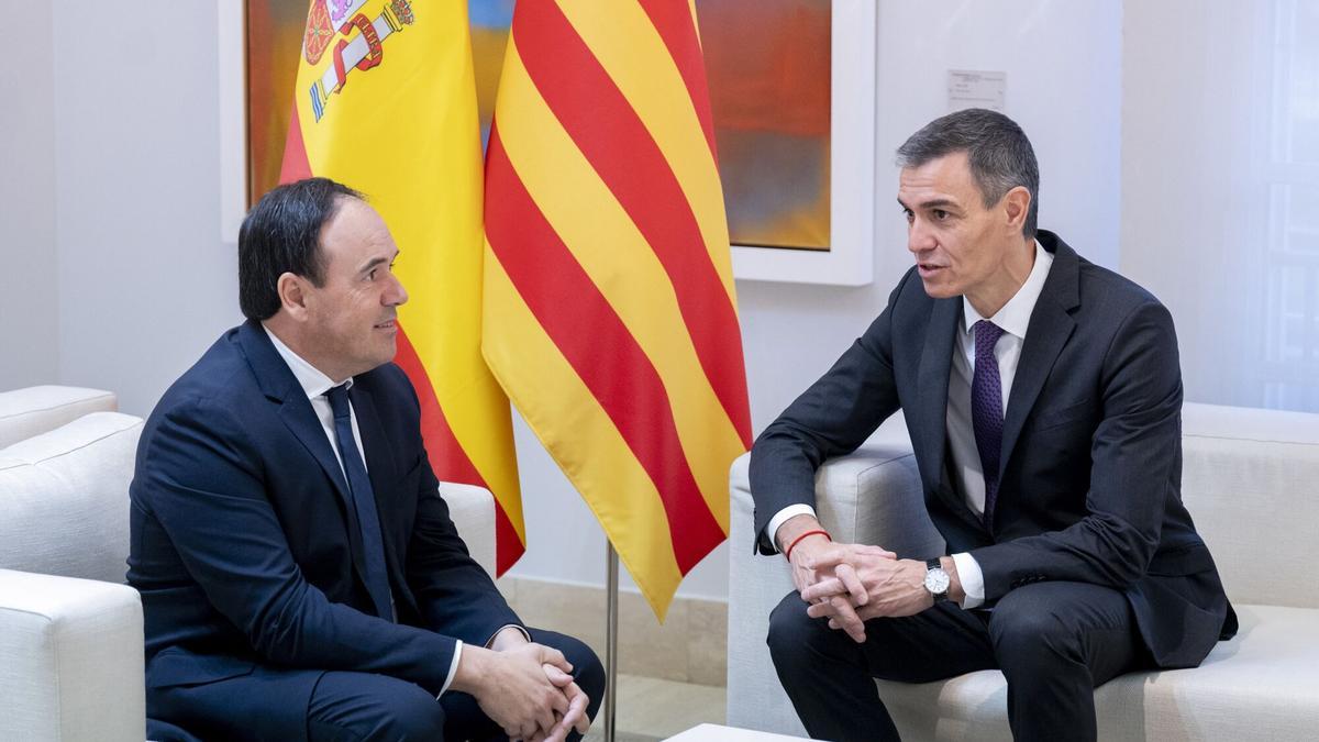 Sánchez y Pérez Llorca, reunidos el miércoles en Moncloa.