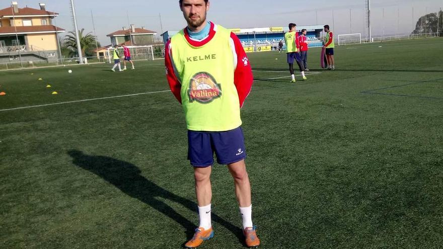 Jero, tras concluir el entrenamiento de ayer en Miranda.