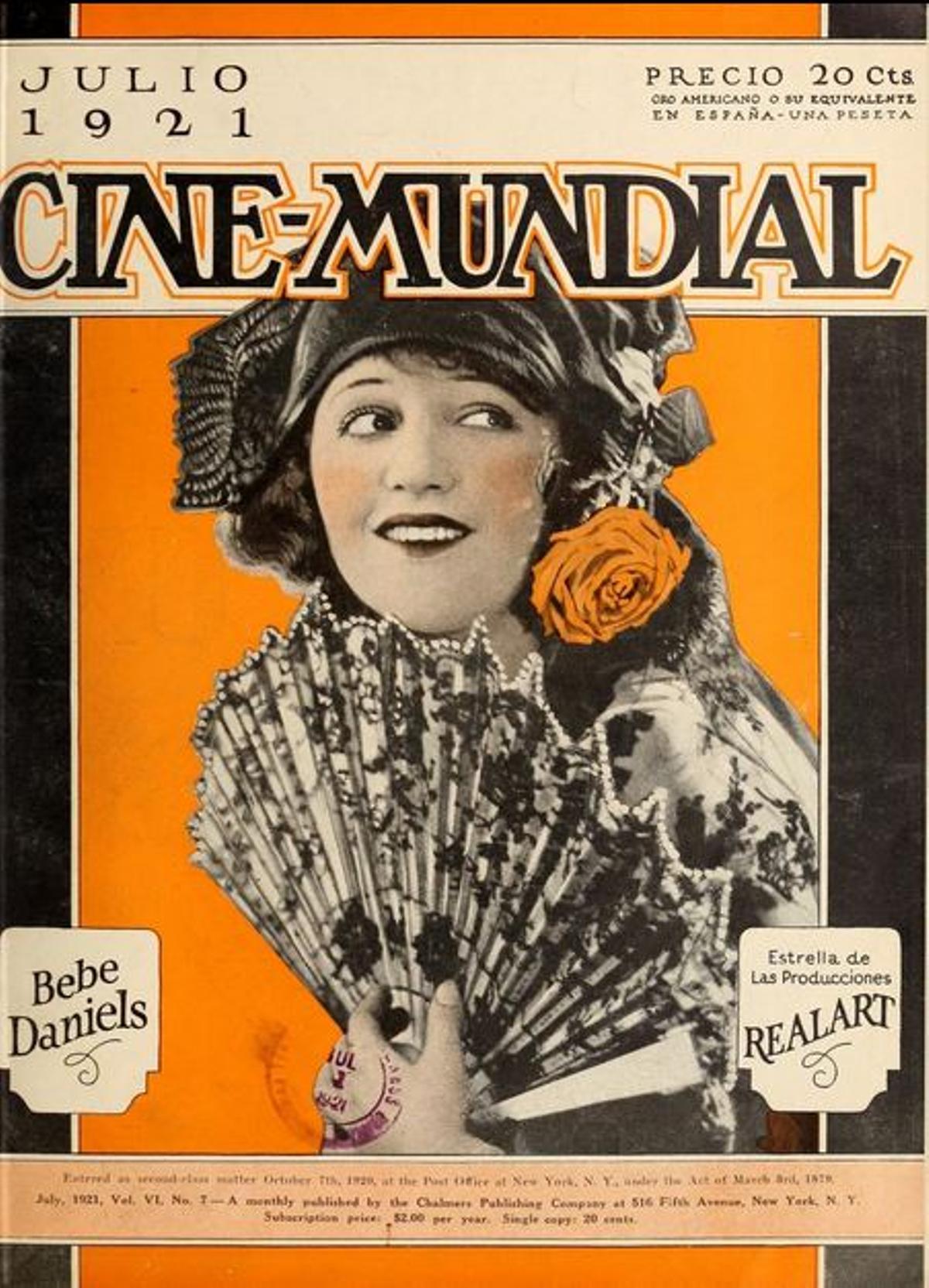 Portada de la revista Cine Mundial, en la que escribía Narciso Díaz de Escovar.