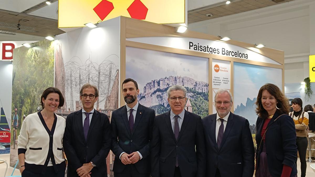 El conseller de Economía y Empresa de la Generalitat, Roger Torrent, y el presidente de Fira de Barcelona, Pau Relat, inauguran la edición 2024 del salón B-Travel