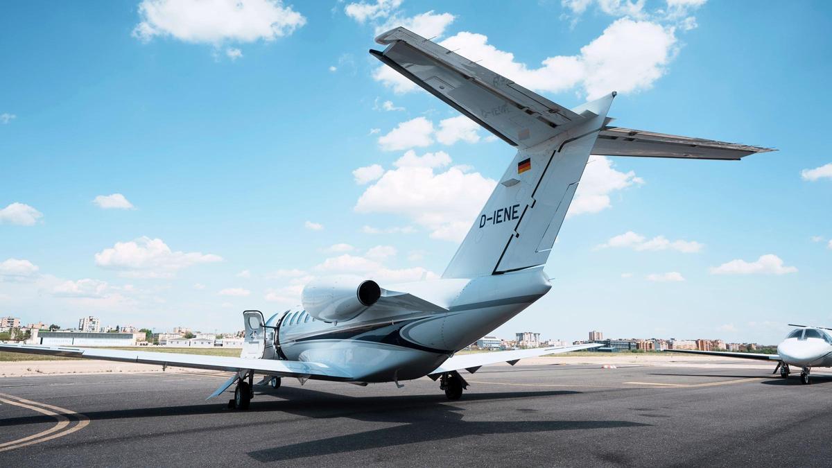 Uno de los 16 jets de Atlantic Air Solutions, un Cessna Citation CJ2+.