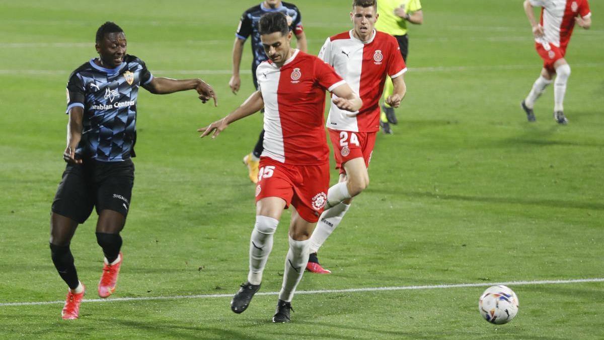 Juanpe en un partit de Lliga a Montilivi.