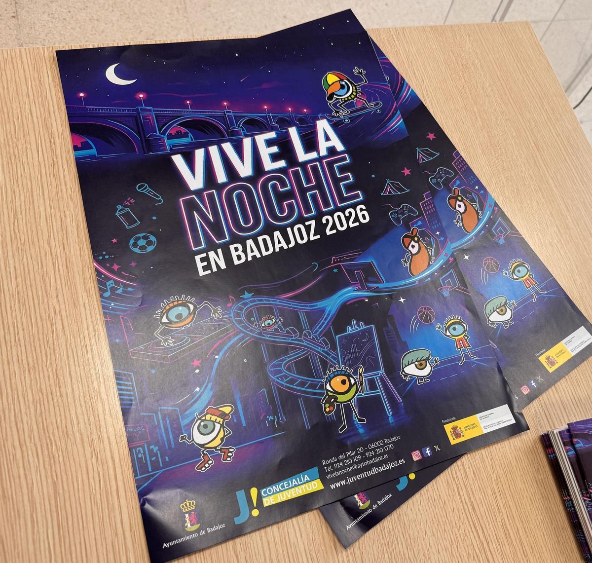 Folleto de 'Vive la Noche en Badajoz 2026'