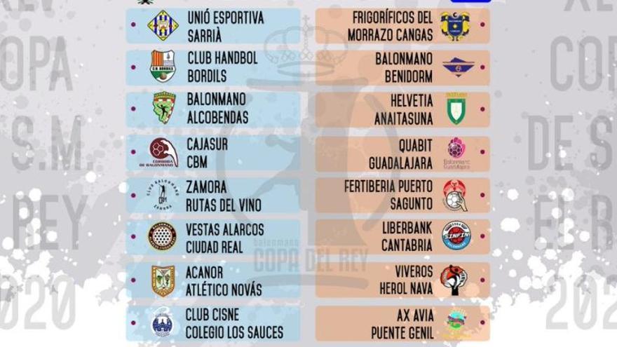 Els emparellamens de la segona ronda de la Copa d&#039;handbol