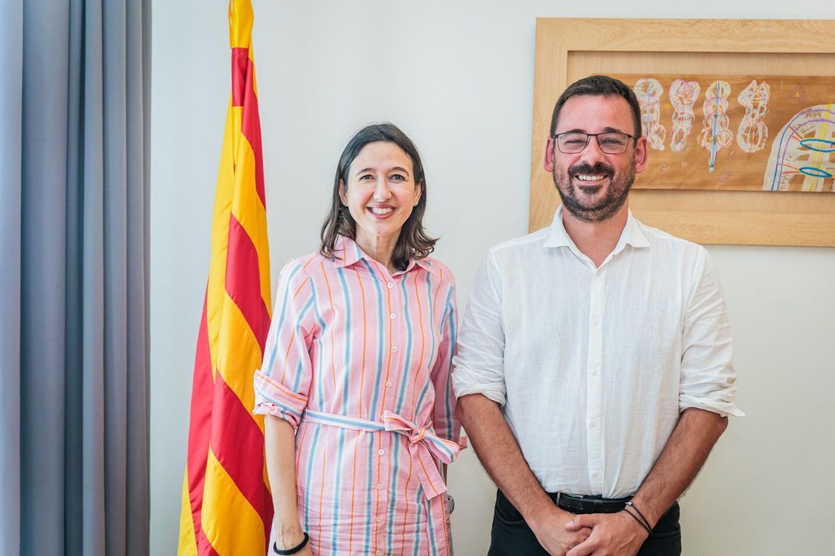 La consellera Parlon i l'alcalde de Girona, Lluc Salellas.