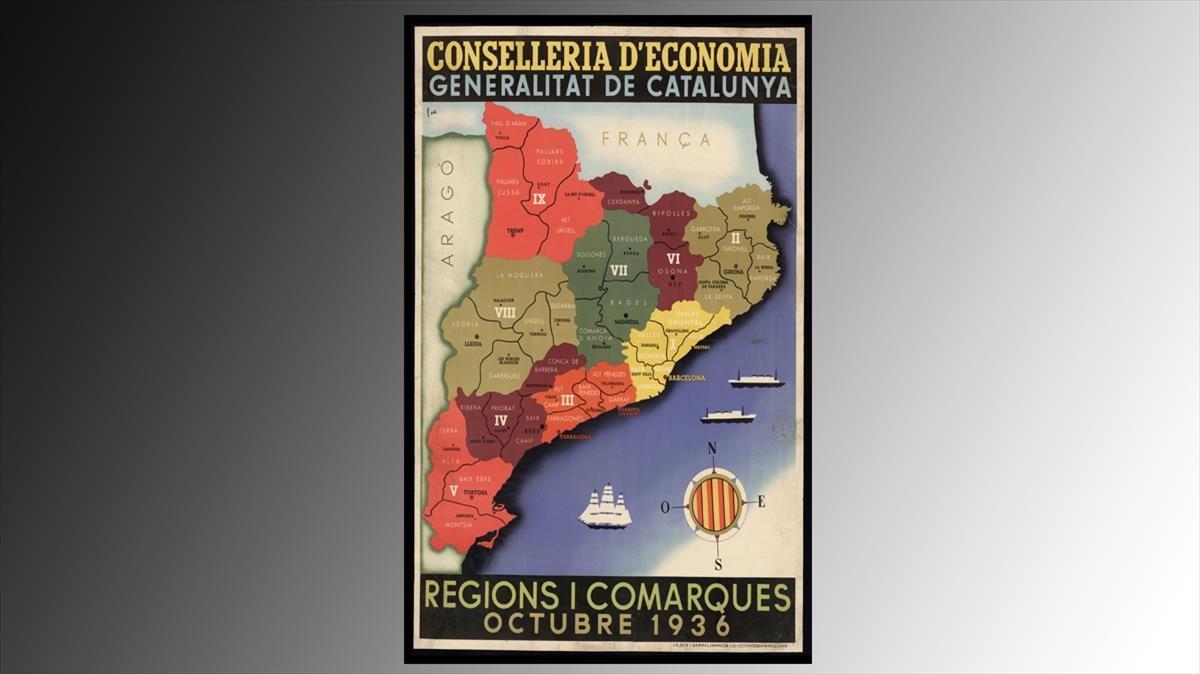 mapa comarcas catalanas de 1936