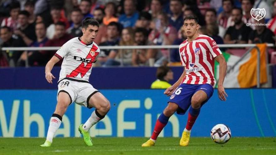 Pablo Muñoz, el día de su debut en Primera ante el Atlético de Madrid. |  // RAYO VALLECANO