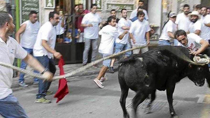 Imagen de la celebración del ´correbou´ de Fornalutx el pasado año.