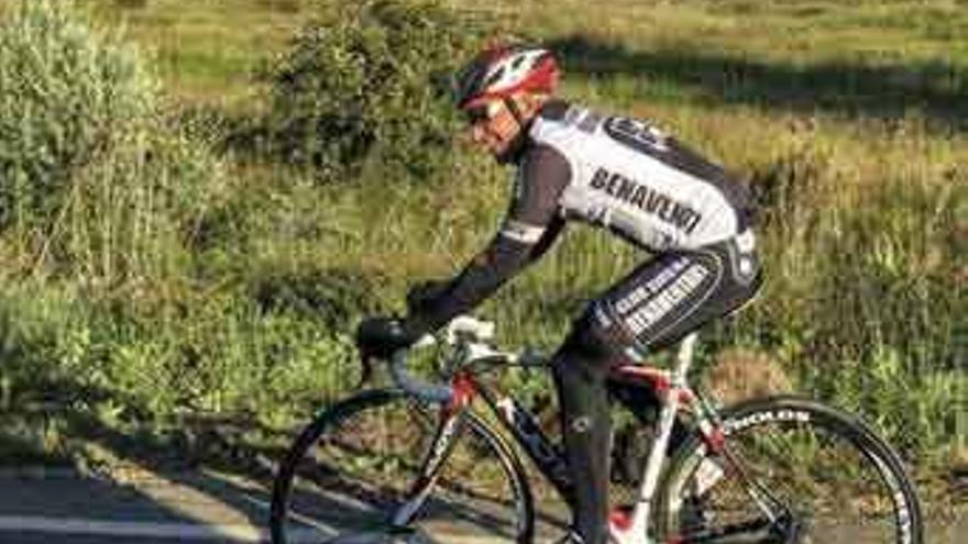 Bermejo, en uno de los tramos de bicicleta.