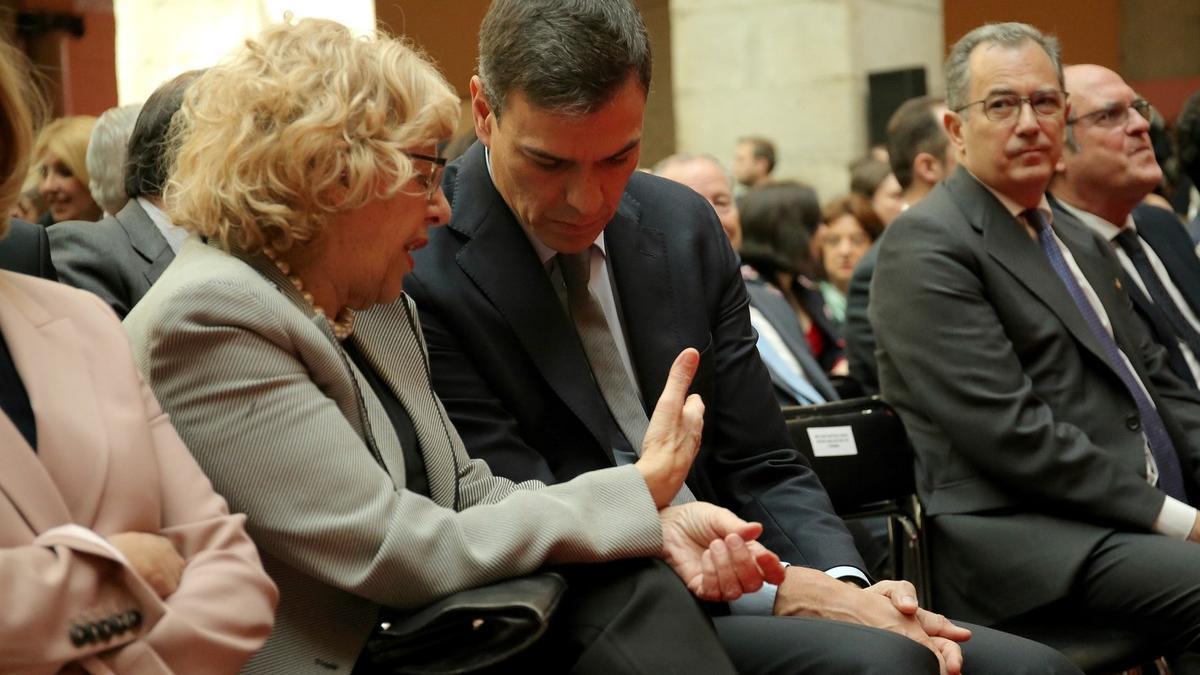 Manuela Carmena y Pedro Sánchez