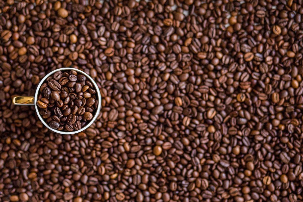 Montón de granos de café amontonados