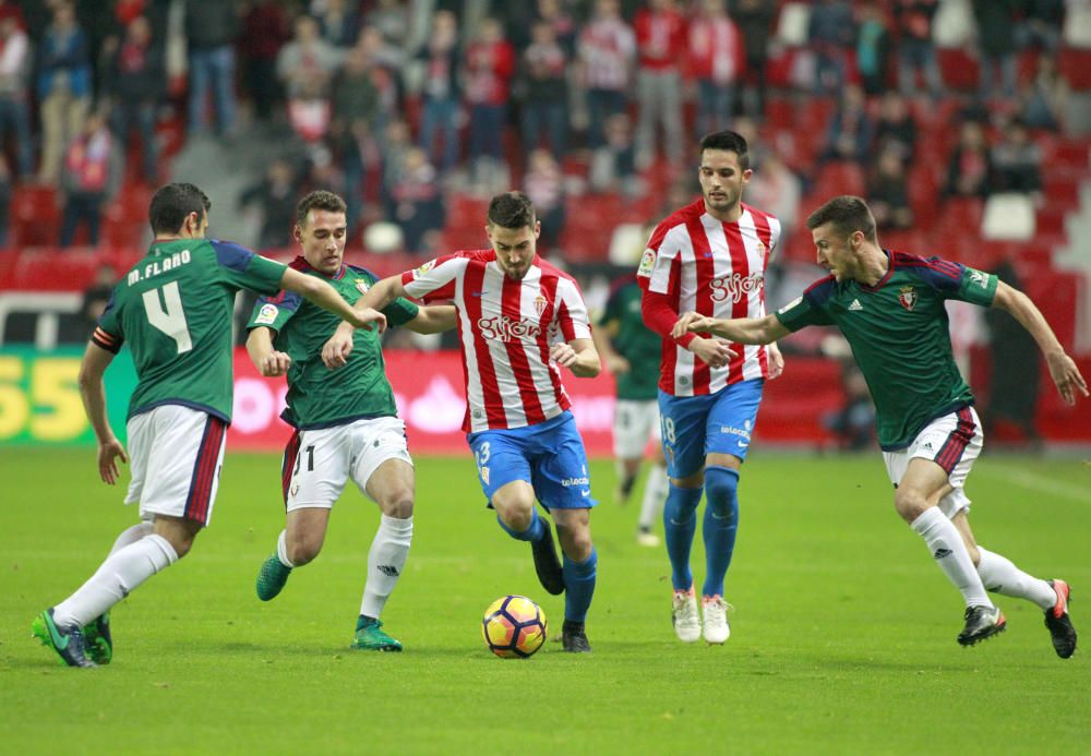 El partido entre el Sporting y el Osasuna, en imágenes