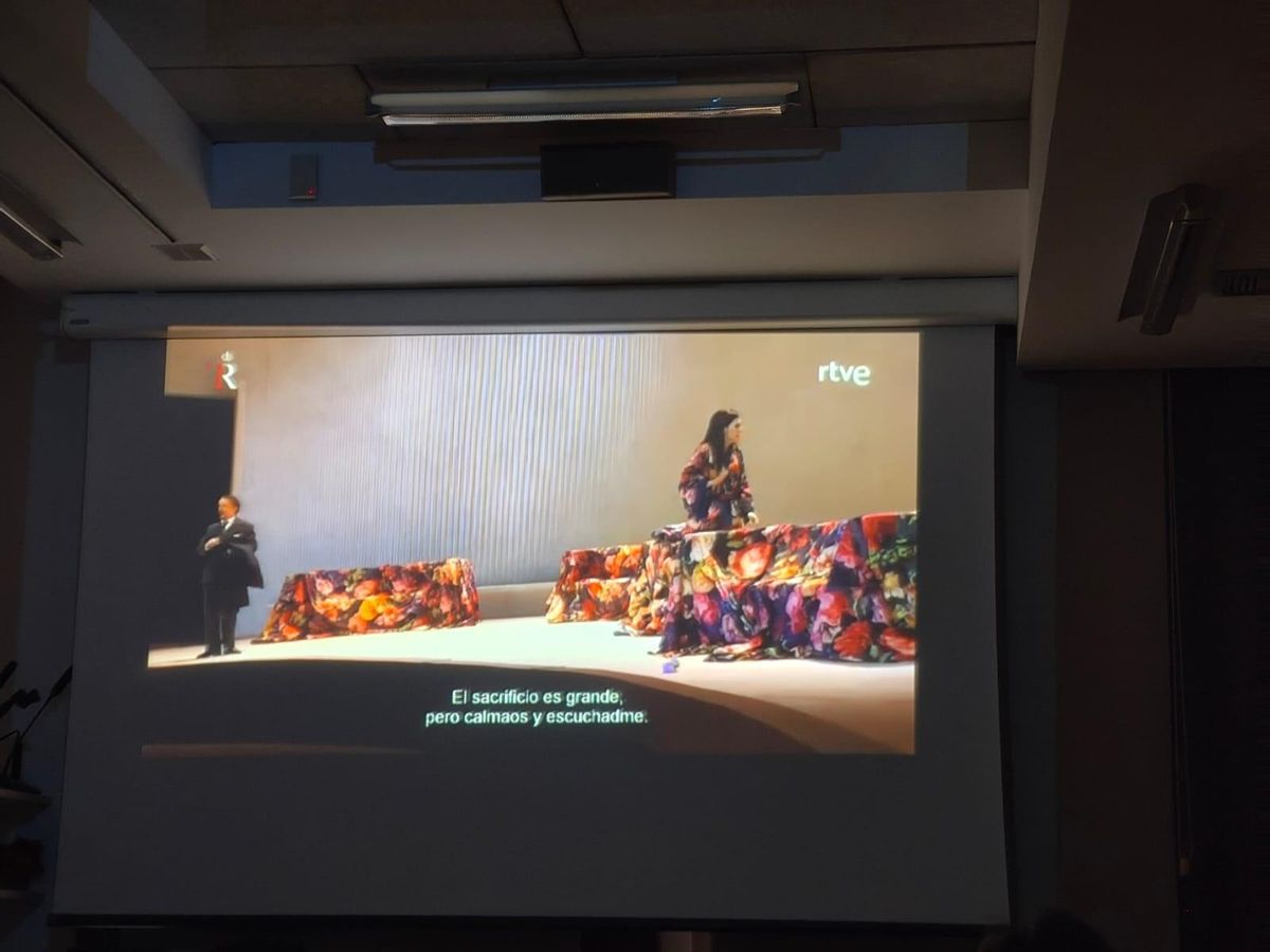 Un momento de la restransmisión de la ópera.
