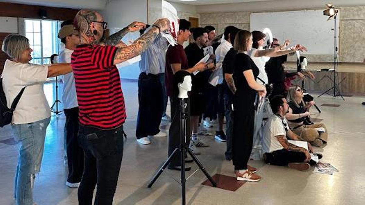 Alumnos durante una de las prácticas.