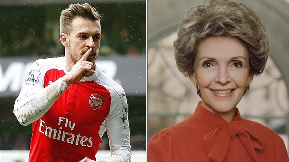 Aaron Ramsey y Nancy Reagan.