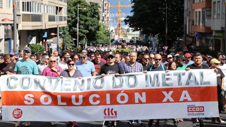 Trabajadores del metal en una de las protestas durante la última gran huelga del sector.