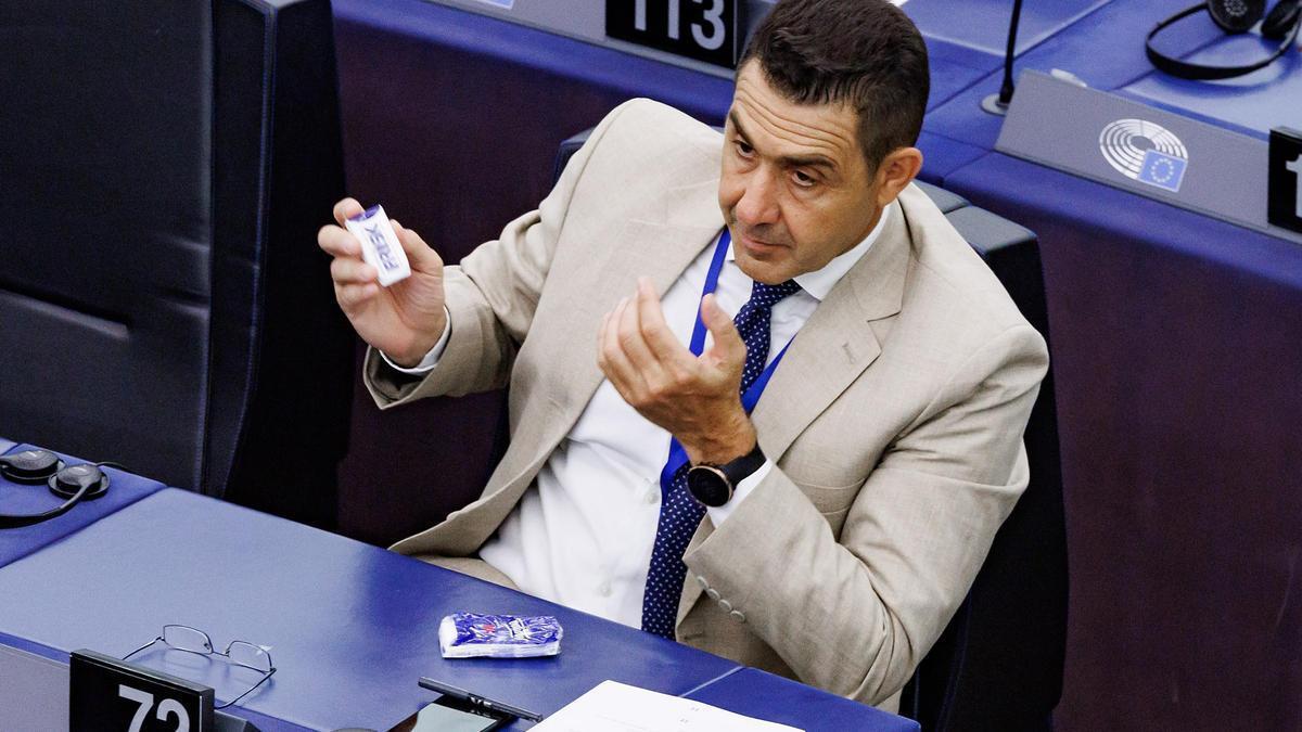 El eurodiputado Roberto Vannacci en la sesión de apertura de la legislatura, este martes en el Parlamento Europeo en Estrasburgo.