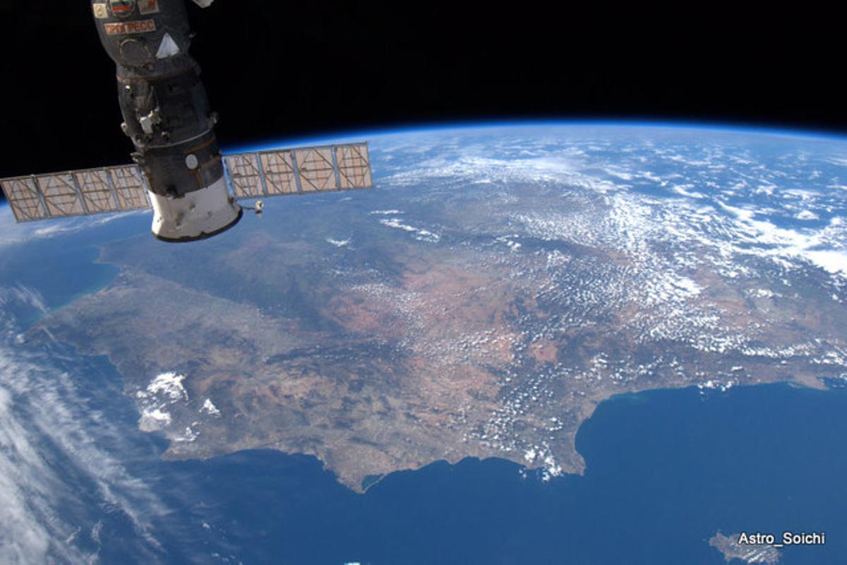 Vista del levante español desde la Estación Espacial Internacional.