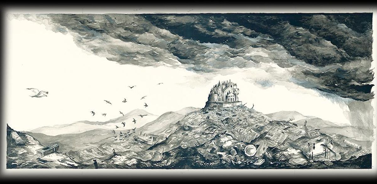 La mansión de los Iremonger, dibujada por Edward Carey.