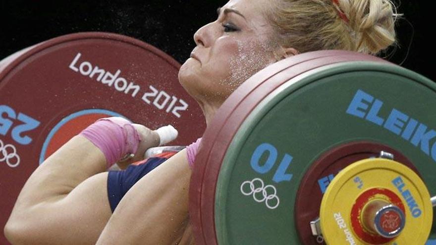 Lidia Valentín, durante la prueba de 75 kg