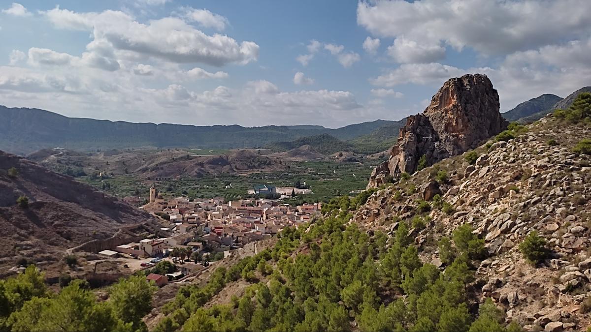 Espectacular vista de Ricote   desde la montaña.